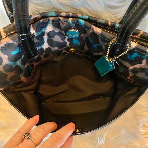 Coach Leopard Print Tote Bag - Black and Brown - Picture 5 of 11